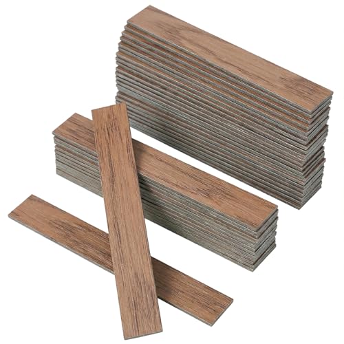 40 Pcs Miniature Dollhouse Flooring Peel and Stick Planks, Wood Dollhouse Accessories Floorboards Realistic Self Adhesive Floor Tiles 1:12 Scale for DIY Diorama Room Model Craft Supplies, Light Brown