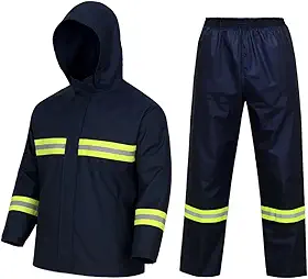 Roupa Capa De Chuva Para Motoqueiro Motoboy Conjunto Jaqueta Calça Impermeável, Emborrachada, Reforçada Com Capuz
