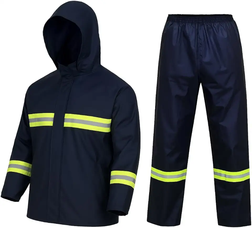 Roupa Capa De Chuva Para Motoqueiro Motoboy Conjunto Jaqueta Calça Impermeável, Emborrachada, Reforçada Com Capuz