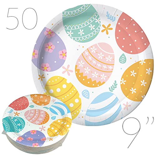 Oojami Serves 50 Easter Dinner Plates Dessert Plates Ideal For Home Office Restaurants Schools Church (Plates - 100 Pack) #TOP1