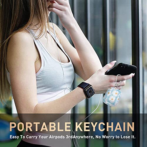 Airpods Pro Case, Olytop Cute Daisy Print Air Pods Pro Protective Case Cover Hard Skin Women Girl With Keychain For Apple Airpods Pro Charging Case Set (A Daisy) #TOP3