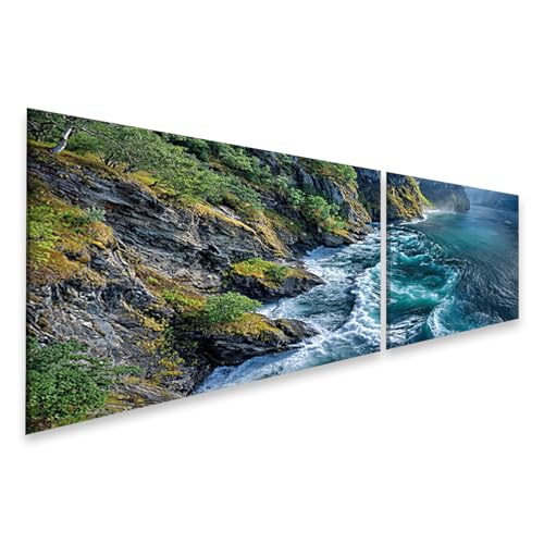 Tableau sur toile Geirangerfjord avec finition artistique de falaises