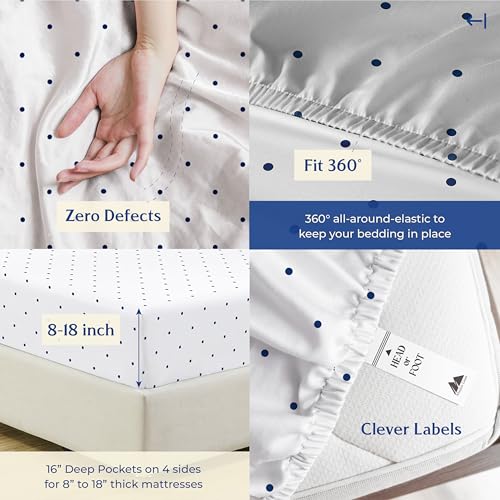 Image of Mayfair Linen Organic Cotton California King Sheets, Printed - Polka Dot