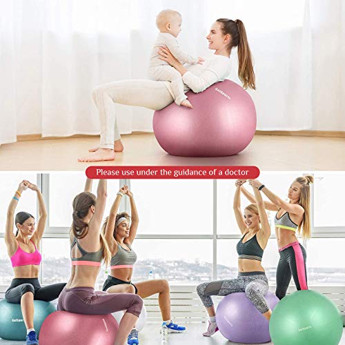 GalSports Pregnancy Birthing Ball, Yoga Exercise Birth Ball Chair for Delivery & Training & Fitness, Extra Thick Labor Ball with Quick Pump(Dusty Rose,M(48-55cm))
