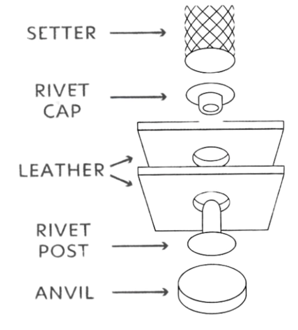PET ID Tags Rivet Pack with Rivet Punch for Brass Tags for Dog Collars