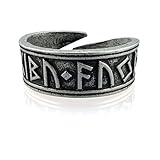 Material: Metall URBANTIMBER Ring Nidhogg Futhark Runen - Silber oder Bronze/Gold