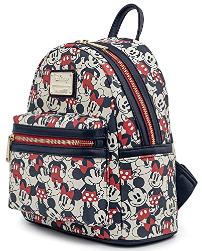 Loungefly Disney Mickey Minnie Mouse Mini Backpack Handbag Aop Red Navy #TOP6