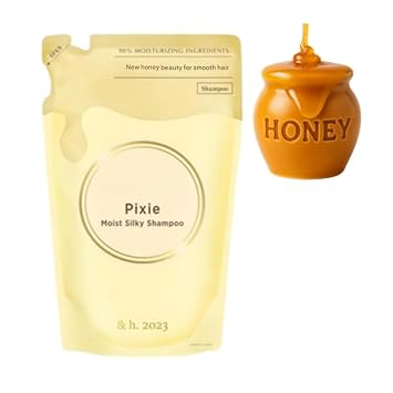 GASHINA STORY Pixie Moist Silky Shampoo Refill 350ml - Hair Shampoo for Women - High Moisturizing 90% - Honey-Based Formula for Silky Smooth Hair - Eco-Friendly Refill Pouch for Oily/Fine Hair