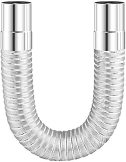Stainless Steel Flexible Elbow Chimney Pipe With Liner Bend For Wood Stove, Heat Resistant Flue Connector For Indoor Heater Or Outdoor Tent With Stove Jack
