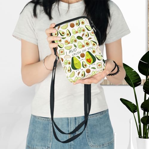 LEVLO Funny Avocado Crossbody Bag Avocado Lover Inspired Gift I Avo Crush On You Avocado Shoulder Bag Fruit Avocado Merch3