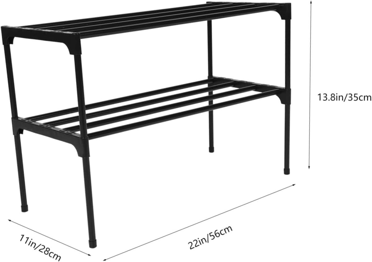 Double Layer Stainless Steel Shoe Organizer for Entryway Space Saving Shoe Storage Rack Shoe Shelf for Closet Modern Design for Home