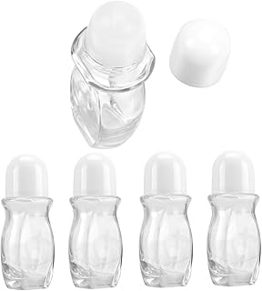 CRILSTYLEO Juego de 5 Botellas de Esencial con Roll-on 50 Ml Envases Portátiles Rellenables Tapa Blanca Color Aleatorio