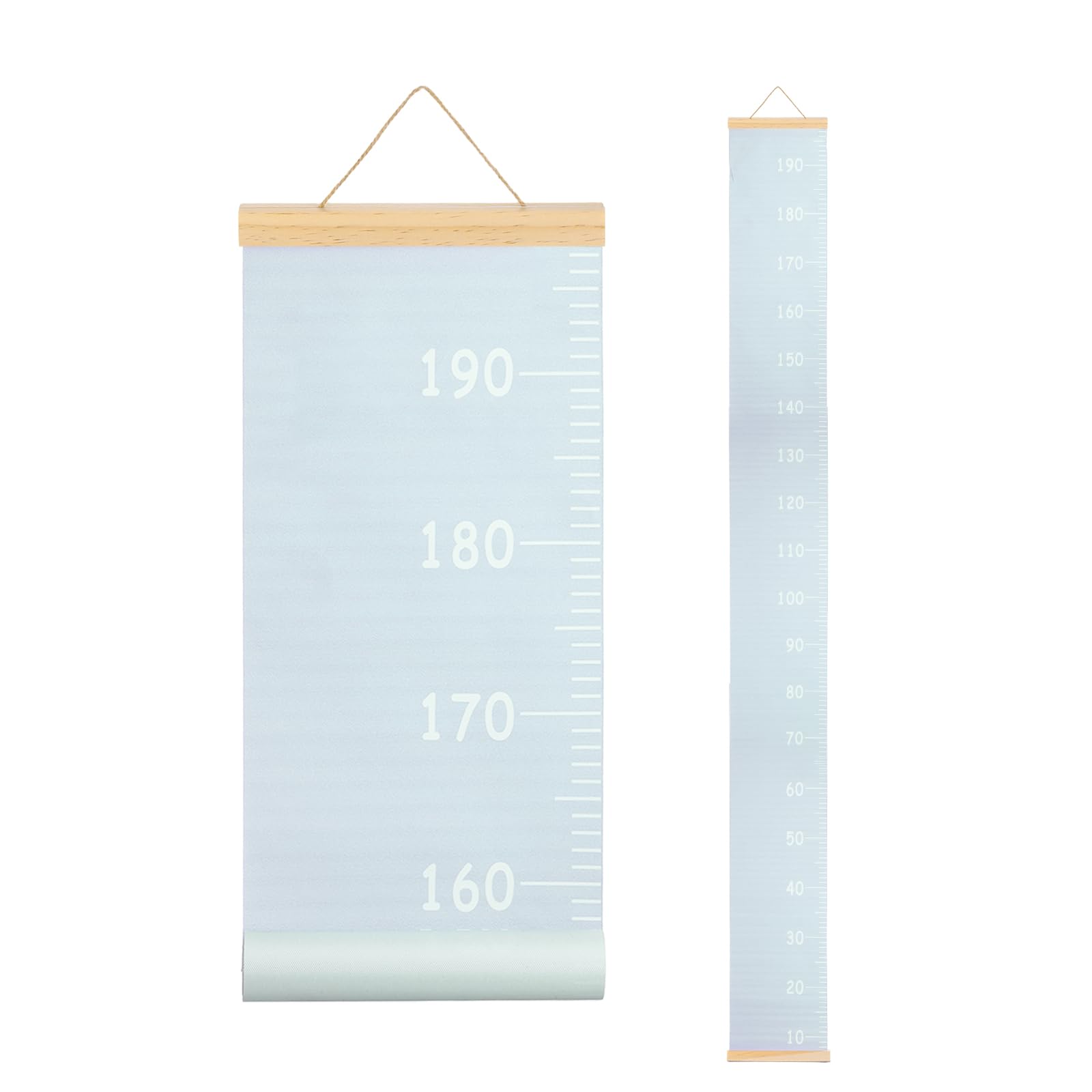 sourcing map Growth Chart for Wall, 195 x 20cm Removable Canvas Height Chart Ruler, Hanging Measurement Ruler for Bedroom Playroom Wall Decor (Blue, Morandi Colors)