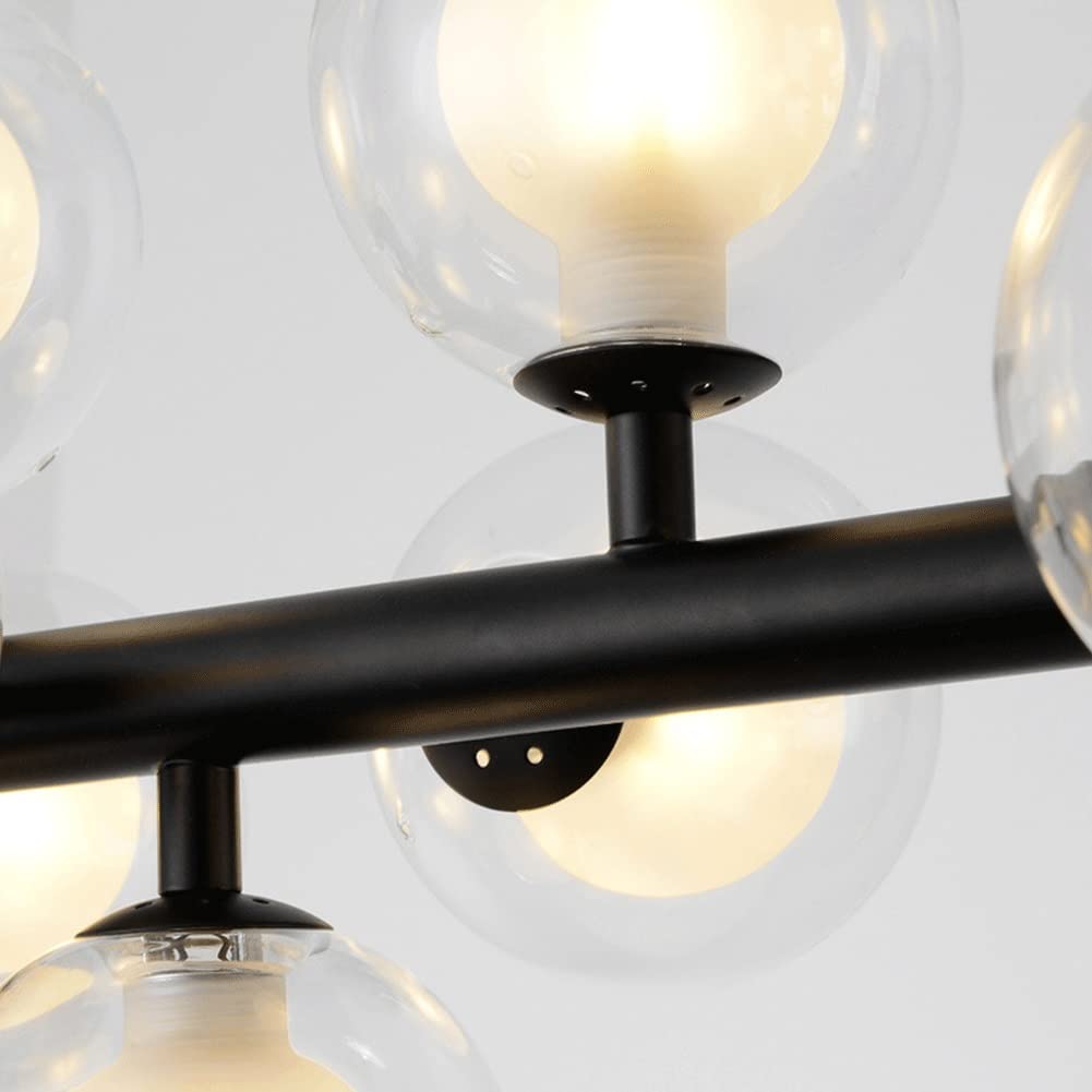 Lampadario Mid Century con Globo in Vetro, Lampada a Sospensione lineare sopra Il Tavolo, Lampada da soffitto Regolabile per Soggiorno, Sala da Pranzo, Camera da Letto, Isola cucin