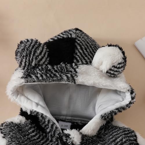 Baby Boy Size 0to3 Months Clothes Lot Baby Plaid Woolly Hooded Crawl Suit for Baby Boys and Girls Long Baby3