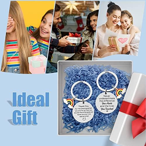 2 Pcs Leaving Gifts for Colleagues Women, Thank You Colleague Keyring, Teacher Leaving Gifts, Best Friend Keyring, Friendship Keyring, Leaving Gifts for Mum Nurse Coach Mentor Volunteers Empolyees