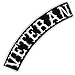 VEGASBEE® VETERAN BLACK-WHITE EMBROIDERED IRON-ON PATCH BIKER JACKET DECORATIVE TOP ROCKER 12" USA