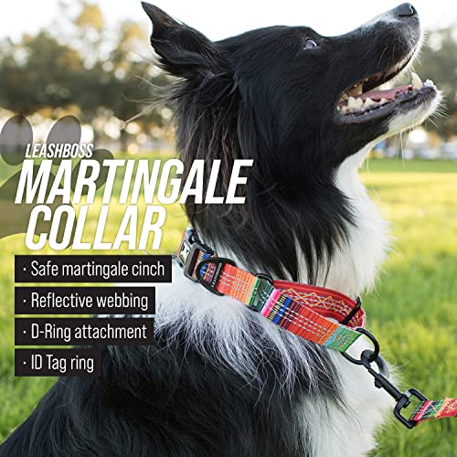 Leashboss Martingale Collar For Dogs | Reflective Nylon Dog Collar For Large Dogs, Medium And Small Dogs | No Pull Pet Training Collar Small | Quick Release Buckle, Adjustable Pet Collar #TOP2