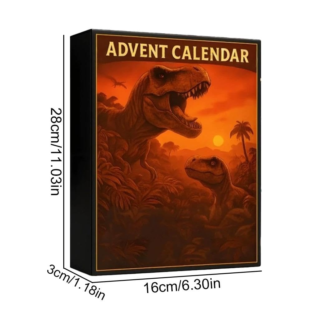 Calendario dell'avvento del parco dei dinosauri, calendario 2025 con dinosauri per il conto alla rovescia di Natale, con 24 figure a sorpresa, per Halloween e vacanze di Natale