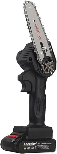 Miniatura 2 de Laecabv - Mini motosierra eléctrica portátil inalámbrica de 4 pulgadas, alimentada con batería, 1.5libras de peso ligero, tijeras de podar para