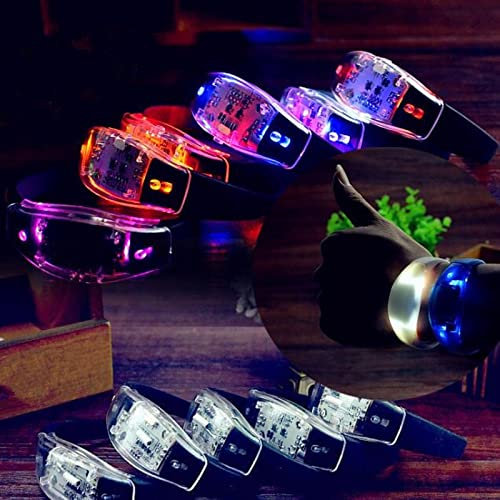 Braccialetto LED Voice nera controllata GUIDATO Braccialetto leggero lampeggiante Lampeggiante Braccialetto Bracciale Barra luminosa Party Home Decoration Decoration Regalo (10 pezzi) Luci di marcia