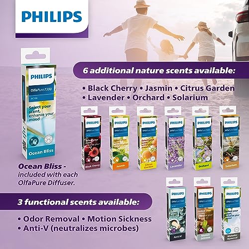 Philips OlfaPure 7300 Smart Car Aroma Scent Diffuser, 10 Long Lasting Car Fragrances to Choose from, Premium Car Accessories for Men or Women, Portable Car Air Freshener | OP730BLKX1 by PHILIPS - Image 4
