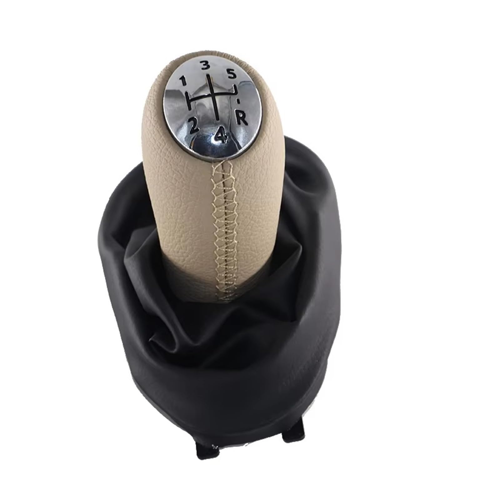 Hguvsjd Beige Car Shift Gear Knob For Dacia For Logan 1 I Mk1 04-12 5 Speed Gear Shift Knob Boot Cover Gaiter Lever Shifter Handle Stick Transmission Shifter Lever(Beige)