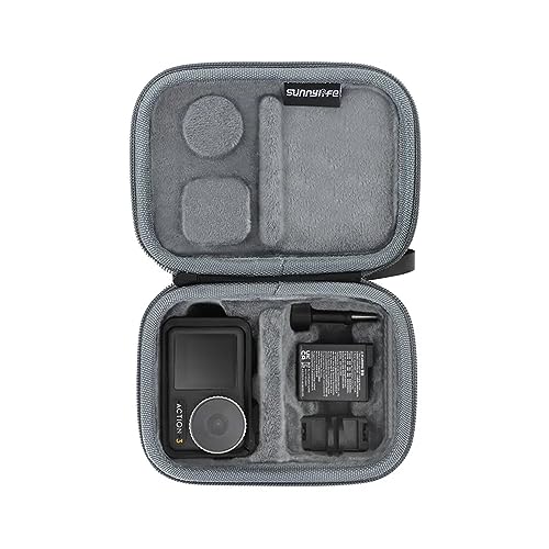 Qmint Osmo Action 3/Action 4 Carrying Case Travel Portable PU Leather Bag for DJI Osmo Osmo Action 3