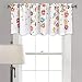 Yastouay Flowers Window Curtain Valance Floral Rod Pocket Curtains Valance for Window 52 × 18 Inches, Orange