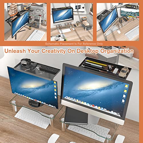 Computer Monitor Riser With Height Adjustable Multi Media Desktop Stand&Top Shelf Tv Mounting Bracket 12 Inch Flat Panel Mount #TOP1