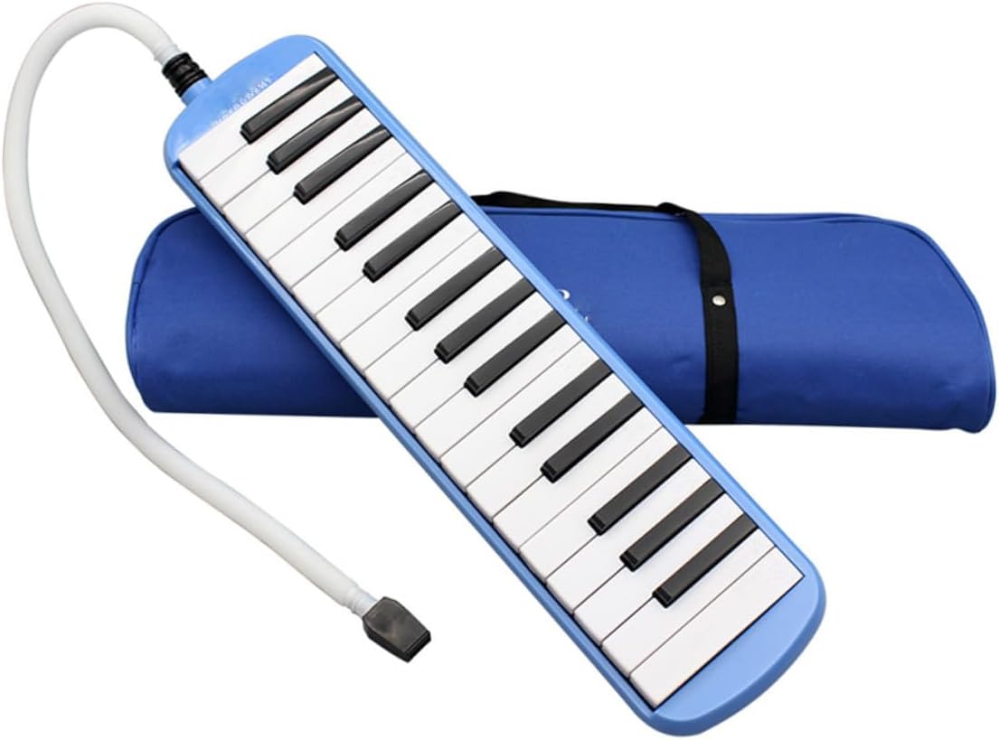 Generic Key Blue Melodica Musical Instrument with Carrying Case Lightweight Wind Piano Keyboard for Beginners and Music Lovers Portable Soft Bag Design