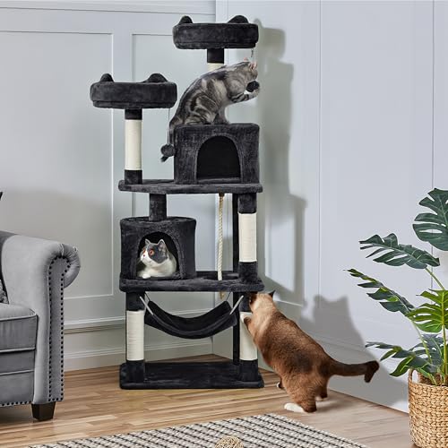 Árbol para gato negro de 24 x 19 x 62 pulgadas miniatura 2