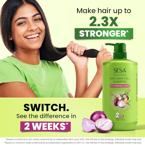 Image of SESA Ayurvedic Anti Hairfall Shampoo For Dry And Frizzy Hair Reduces Hairfall Made With 6 Ayurvedic Herbs Paraben Free Shampoo - 1 L