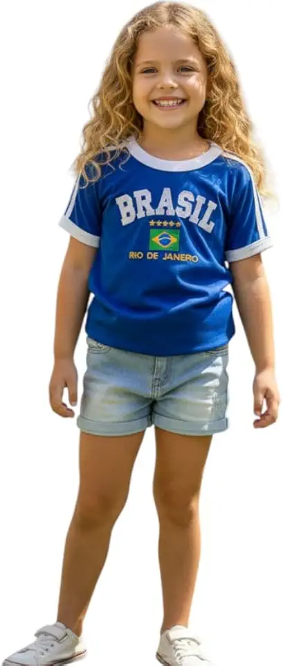 Camisa do Brasil Bordada Infantil Unissex