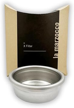 Original basket made for La Marzocco. Stainless Steel, Precision, X Filter Basket for double espresso. Fits all 58mm portafilters. 14g