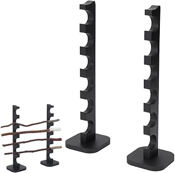 NBEADS 2Pcs 6-Tier Wooden Wand Display Holder, 8x8x30cm Wall Mount Wizard Wand Stand Magic Wand Display Sword Stand for Desktop Display Decoration Collection, Black