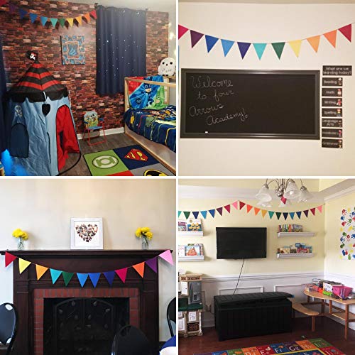 Rainbow Felt Fabric Bunting, 24 Pcs/ 16.4 Feet(2 Pack) Decoration Banners For Birthday Party, Baby Shower, Window Decorations And Children's Play Room Decorations #TOP5