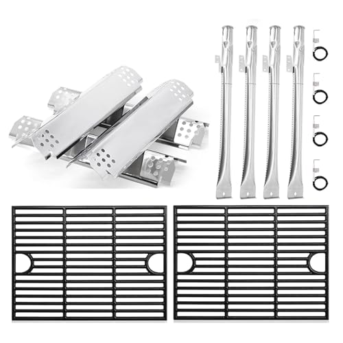 Grill Replacement Parts for Nexgrill 4 Burner 720-0830H 720-0783E, 5 Burner 720-0888 720-0888N, 17Inch Grill Grates, Heat Plates Tent, Burners and Igniter Kit for Nexgrill Replacement Parts 720-0830H