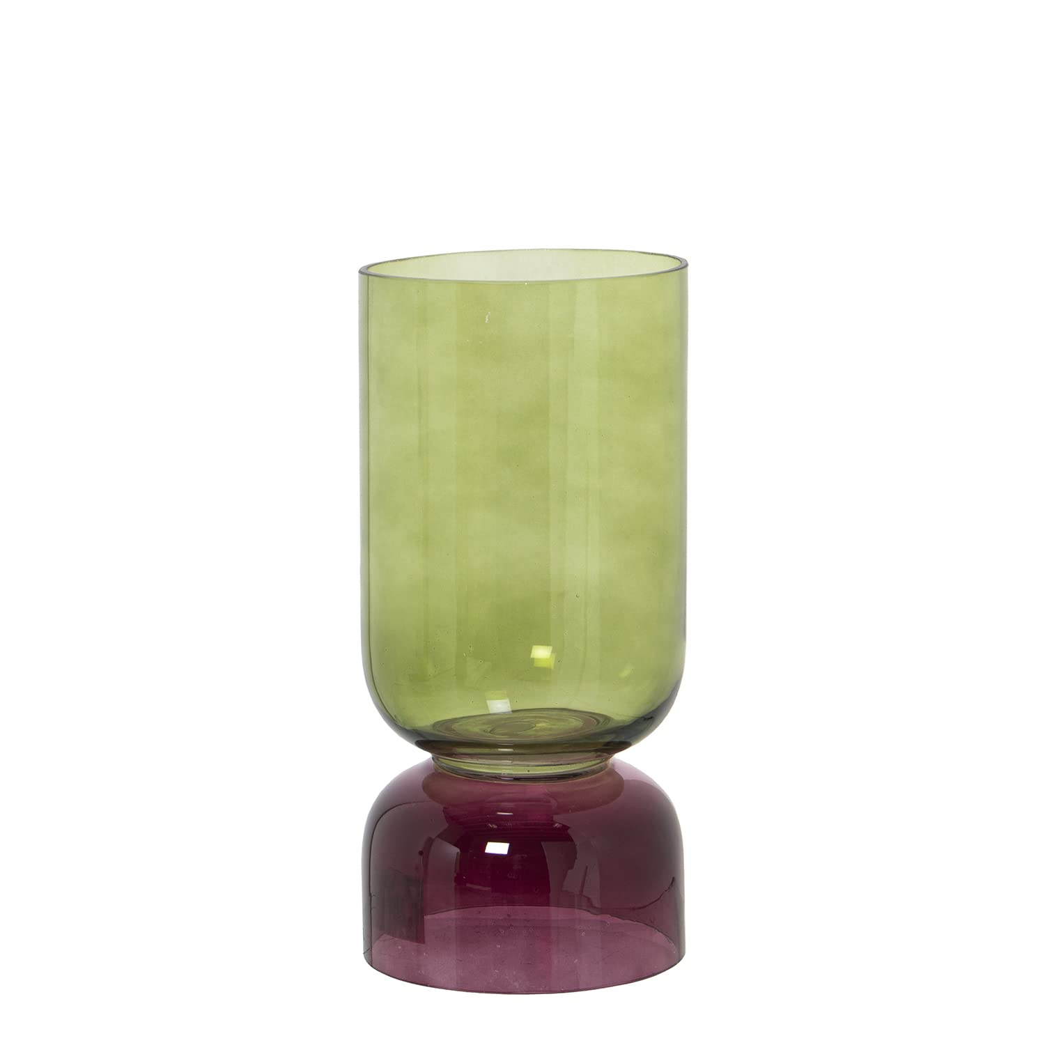 Vase en verre cristal décoratif vert violet 12x25cm à offrir pour une crémaillère