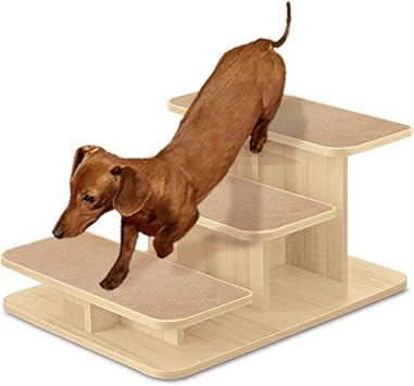 Amazon Ottostyle Jp ドッグステップ 木製 ナチュラル すべり止めマット セット ソファ ベッド 昇り降り ヘルニア予防 木目調 ペット ステップ 3段 犬 猫 段差 踏み台 Ottostyle Jp ベッド マット ステップ 通販