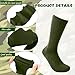 Skyebed 5 Pairs Military Green Socks Army Crew Sock Military Boot Socks for Men Women Working Outdoor (US, Alpha, One Size, Regular, Regular, Green Thickened Style)
