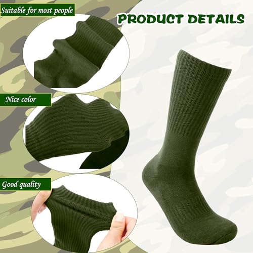 21 Pairs Army Green Socks Military Sock Warm Military Boots Socks for Men Women Soldiers Policemen Firefighter Working Outdoor Sports3