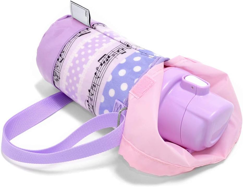 Water Bottle Cover Small Shoulder Canteen case Children Kids Play Melody Play Polka Rhythm (Lavender) N7306900