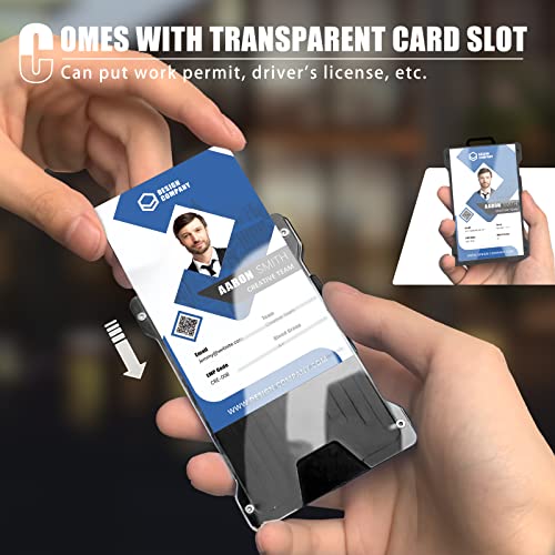 Slim Wallet For Men and Woman- Minimalist Card Holder Aluminum Metal Money Clip, Ultra Thin Small Wallet RFID Blocking, Holds up 15 Cards with Cash Clip (Obsidian Black)2