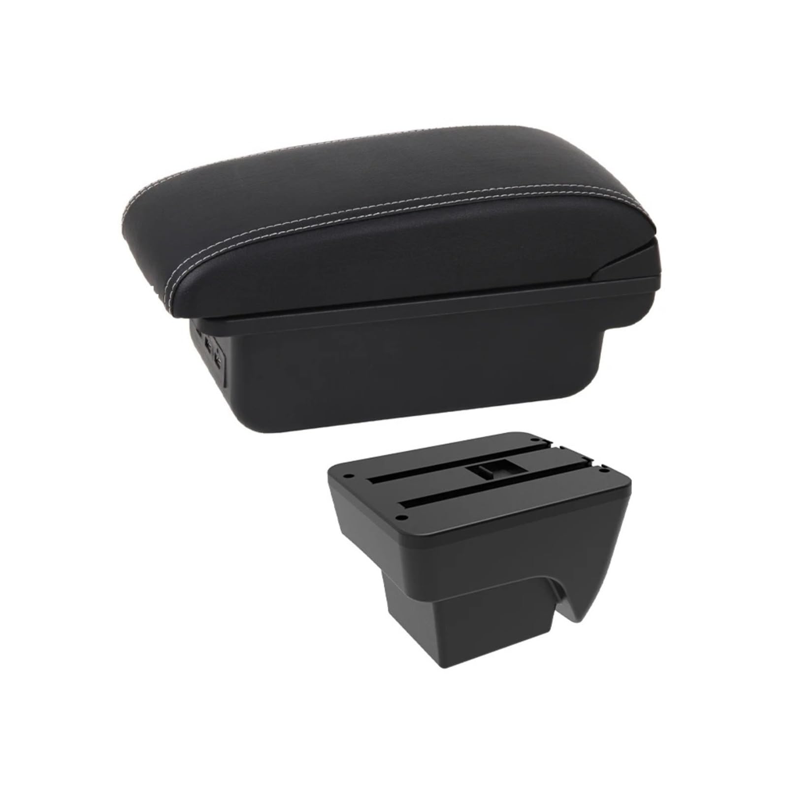 UMDJJU For Seat For Ibiza For For Arona 2017-2025 Car Armrest Interior Center Console Storage Box Accessories Car Centre Console Armrest Box(B3 White line 3 USB)
