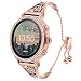 For Fossil Gen 4 Q Venture HR Women Band, TRUMiRR 18mm Female Watchband Jewelry Cuff Floral Hollow Bracelet Rose Gold Stainless Steel Strap for Fossil Gen 3 Q Venture TicWatch C2 Rose Gold Smart Watch