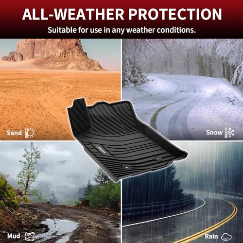 Image of LASFIT Front Mats Fit for Tacoma 2016-2023 (Only Fit Auto Tran & 1st Row), Custom Fit All Weather Protection Durable TPE Floor Liners for 2024 2025 2026 Tacoma Accessories Front 1st Row Row Car Mats