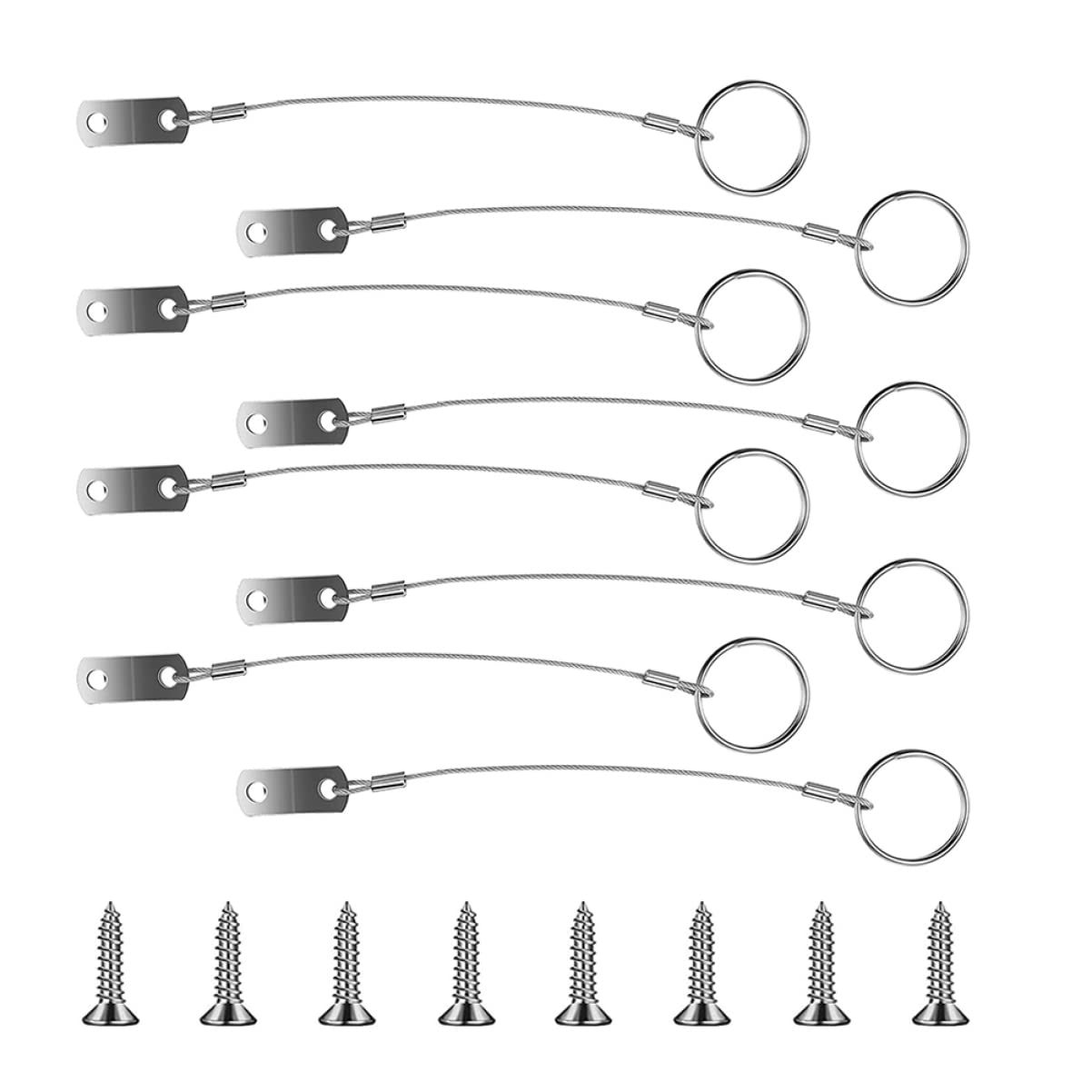 ARTIBETTER 1 Set Cable Safety Rope Loss Prevention Lanyard Marine Hardwares Tether Wire Lanyard Safety Rope Lanyard Cable Safety Tether Wire Marine Safety Wire Silver 316 Stainless Steel