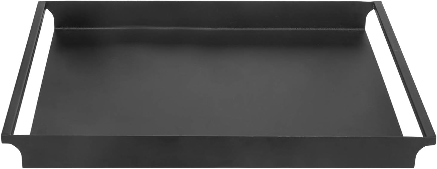 Exclusive Discount 🔥 MyGift Decorative Serving Tray - Vintage Style Matte Black Metal Ottoman Coffee Table/Vanity Tray with Sleek Rounded Cutout Handles