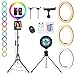 Herrfilk 33cm Großes LED Ringlicht mit Sunset Lampe, 160cm Stativ und Handy Tablet Ständer, RGB Ringleuchte Licht Set, 3 Lichtfarben, 48 RGB-Lichtmodi, für Selfie,Tik Tok Vlog,YouTube,Make-up